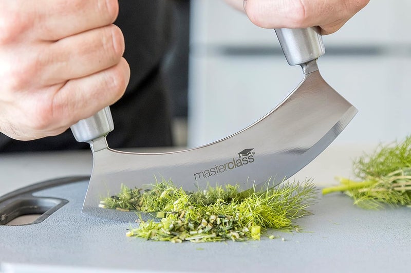 Master Class MasterClass Acero Stainless Carbon Steel Single-Blade Mezzaluna/Hachoir, 18 cm (7") - Image 4